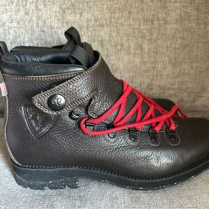 Rossignol Dark Brown Boots with Red Laces